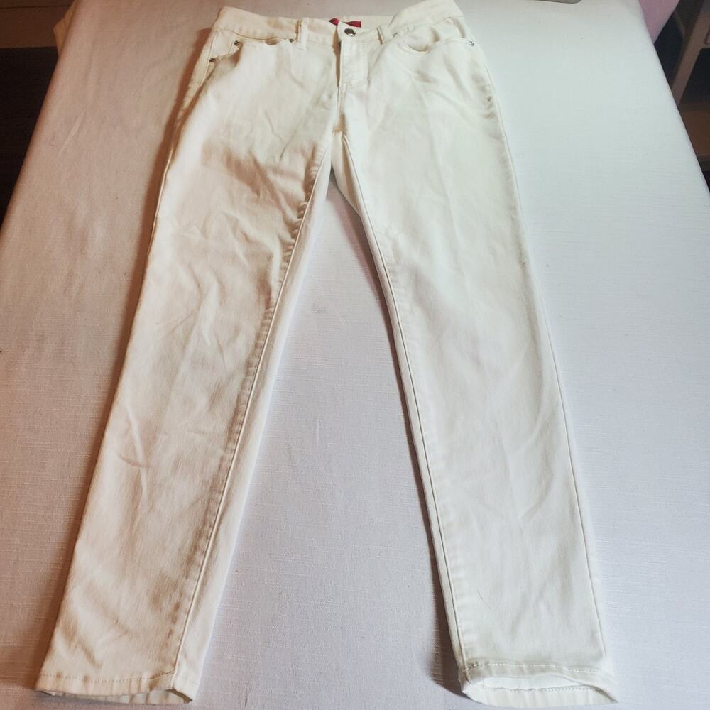 Jennifer Lopez White Skinny Ankle Jeans Womens Size 4 Stretch Denim Pockets